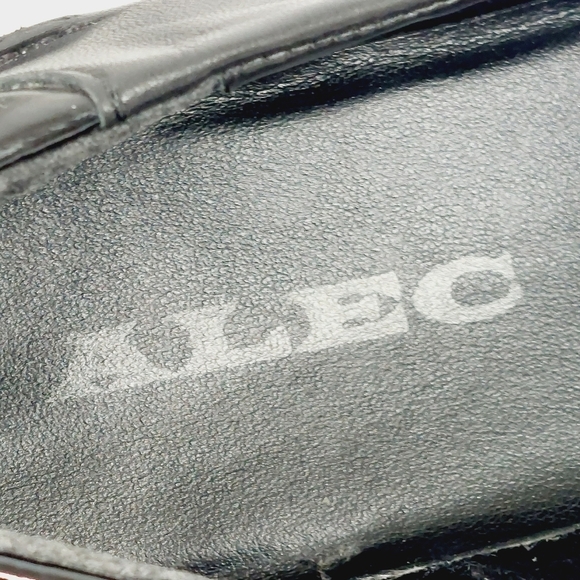 Alec John Black Leather Square Toe Buckle Detail Slip On Loafers E944 - Picture 8 of 12